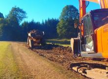 Terrassement et empierrement chemin forestier