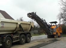 travaux de rabotage avant pose de l'enrobé 