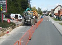 Travaux rue à circulation dense 