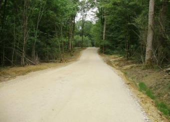 Création chemin forestier par stabilisation au liant routier