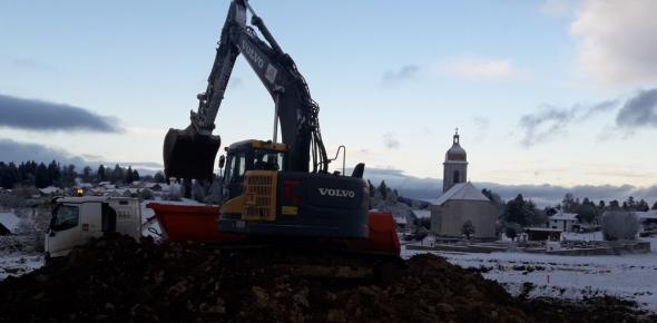 Début des travaux de terrassement de la voirie 