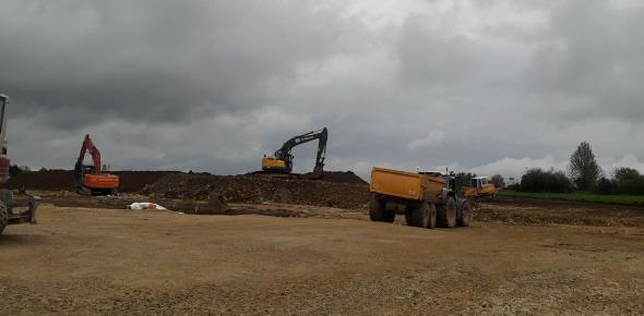 Travaux de terrassement en pleine masse