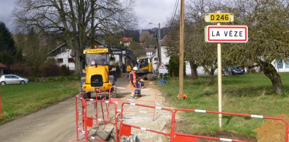 Pose de canalisation  fonte eau potable 